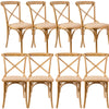 Aster Crossback Dining Chair Set of 8 Solid Birch Timber Wood Ratan Seat - Oak Deals499
