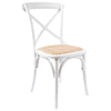 Aster Crossback Dining Chair Set of 4 Solid Birch Timber Wood Ratan Seat - White Deals499