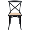 Aster Crossback Dining Chair Set of 2 Solid Birch Timber Wood Ratan Seat - Black Deals499
