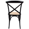 Aster Crossback Dining Chair Set of 8 Solid Birch Timber Wood Ratan Seat - Black Deals499