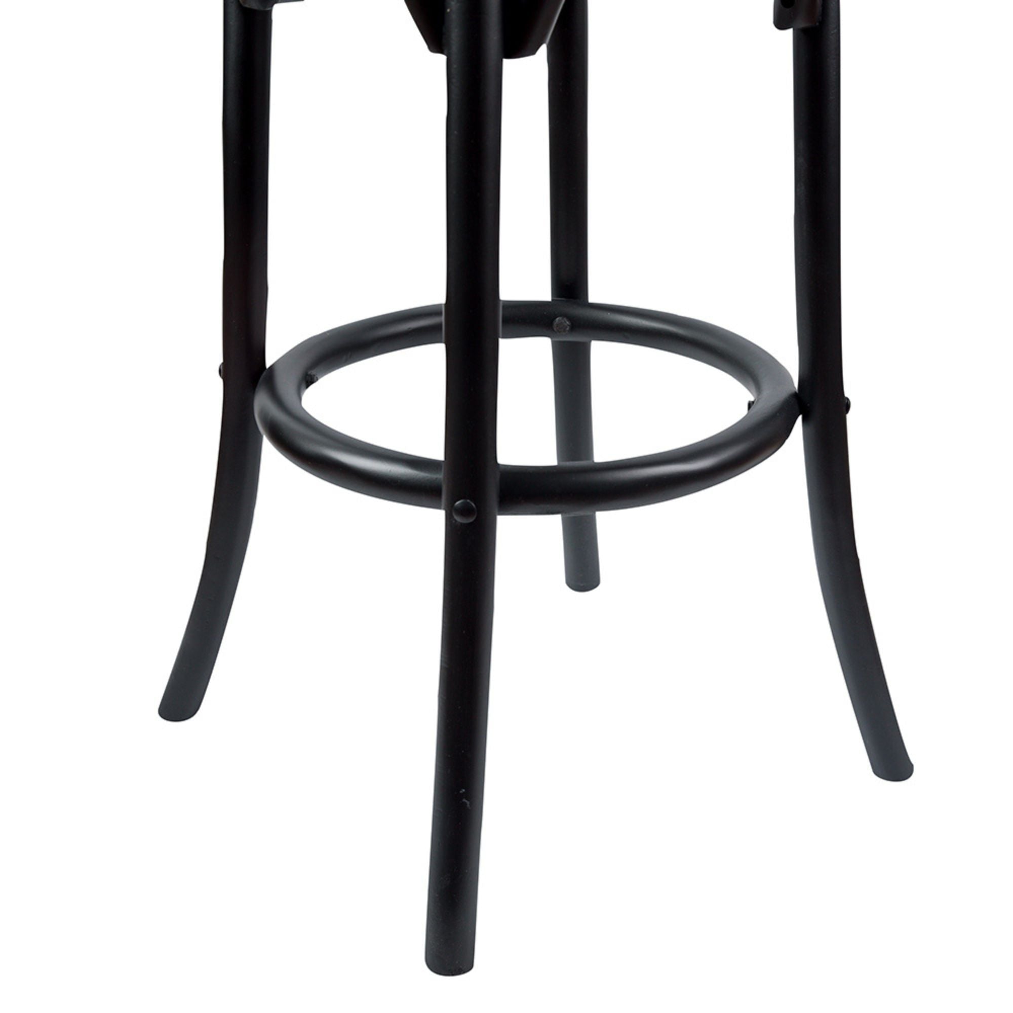 Aster 2pc Round Bar Stools Dining Stool Chair Solid Birch Wood Rattan Seat Black Deals499