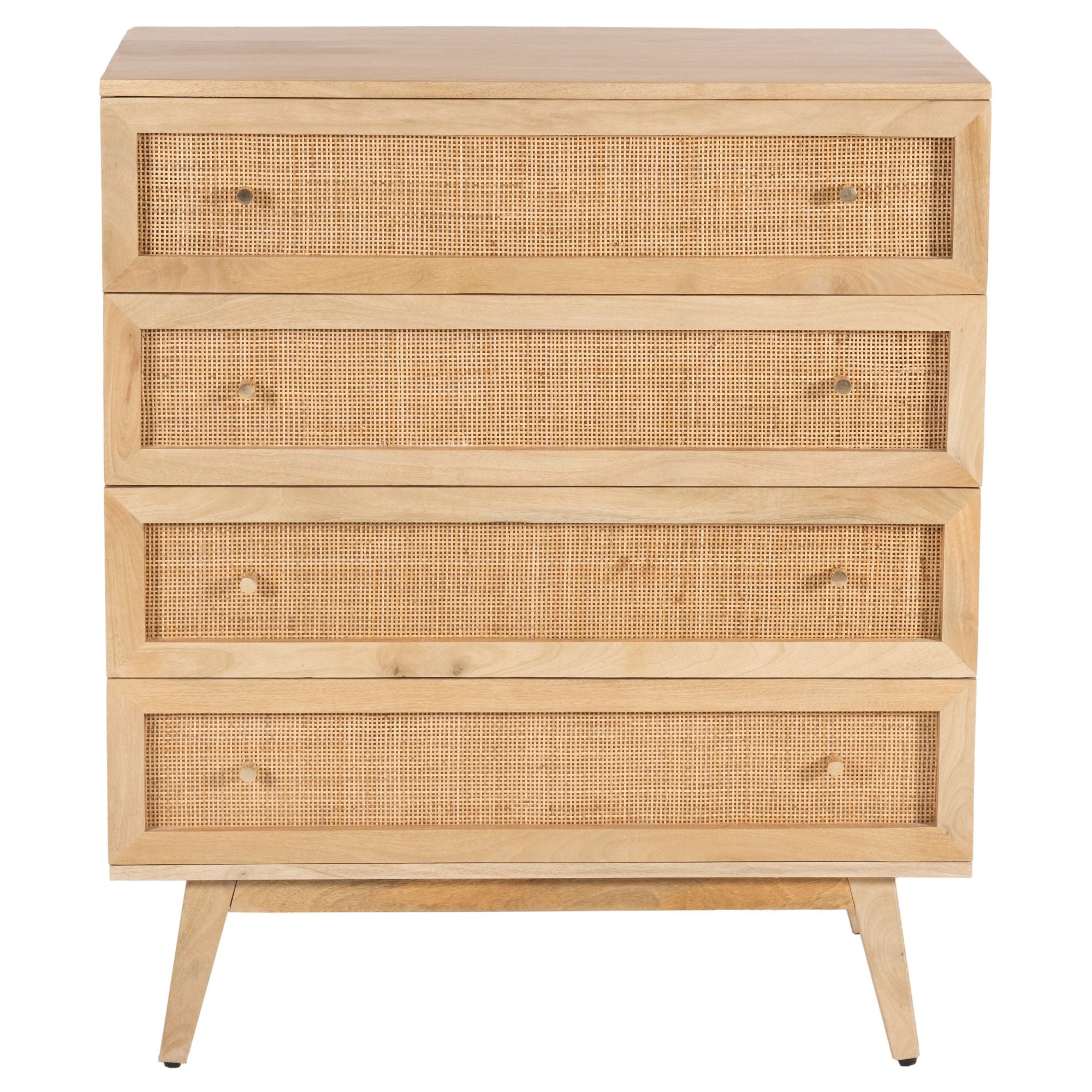 Olearia  Storage Cabinet Buffet Chest of 4 Drawer Mango Wood Rattan Natural Deals499