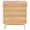 Olearia  Storage Cabinet Buffet Chest of 4 Drawer Mango Wood Rattan Natural Deals499