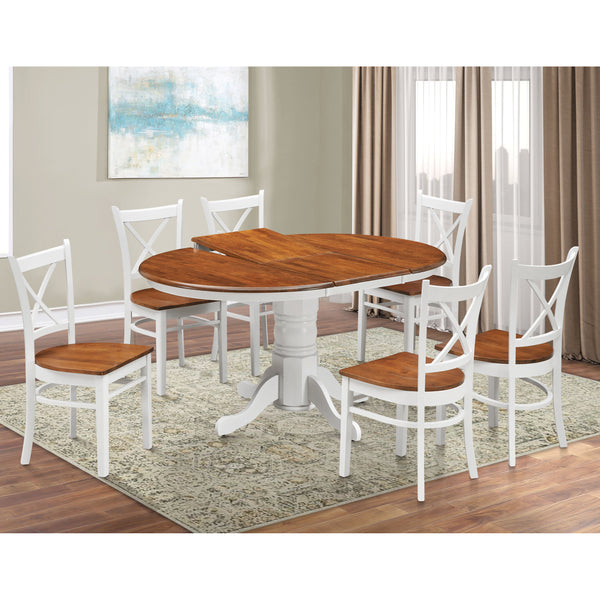 Lupin Dining Chair Set of 4 Crossback Solid Rubber Wood Furniture - White Oak Deals499