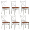 Lupin Dining Chair Set of 6 Crossback Solid Rubber Wood Furniture - White Oak Deals499