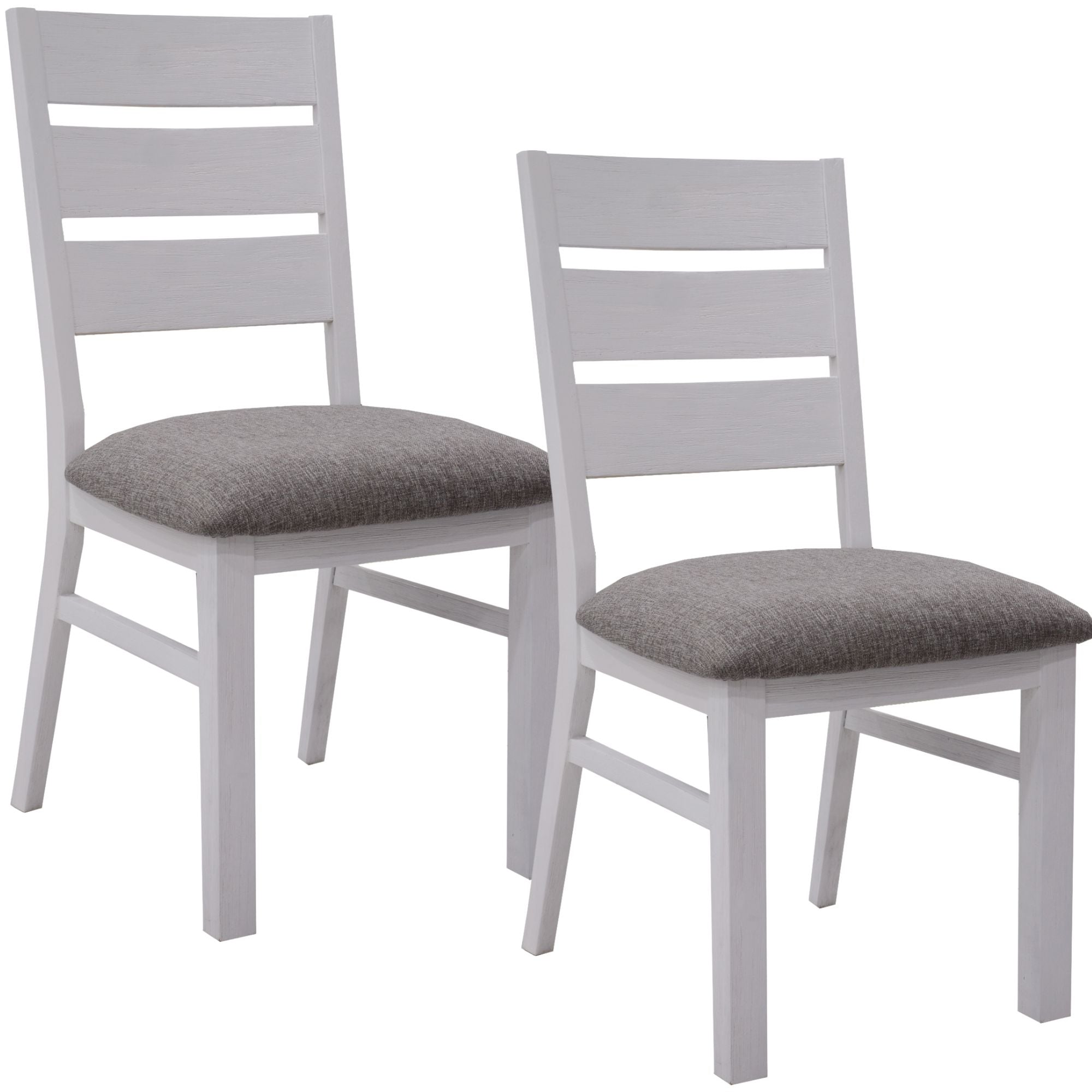 Plumeria Dining Chair Set of 2 Solid Acacia Wood Dining Furniture - White Brush Deals499