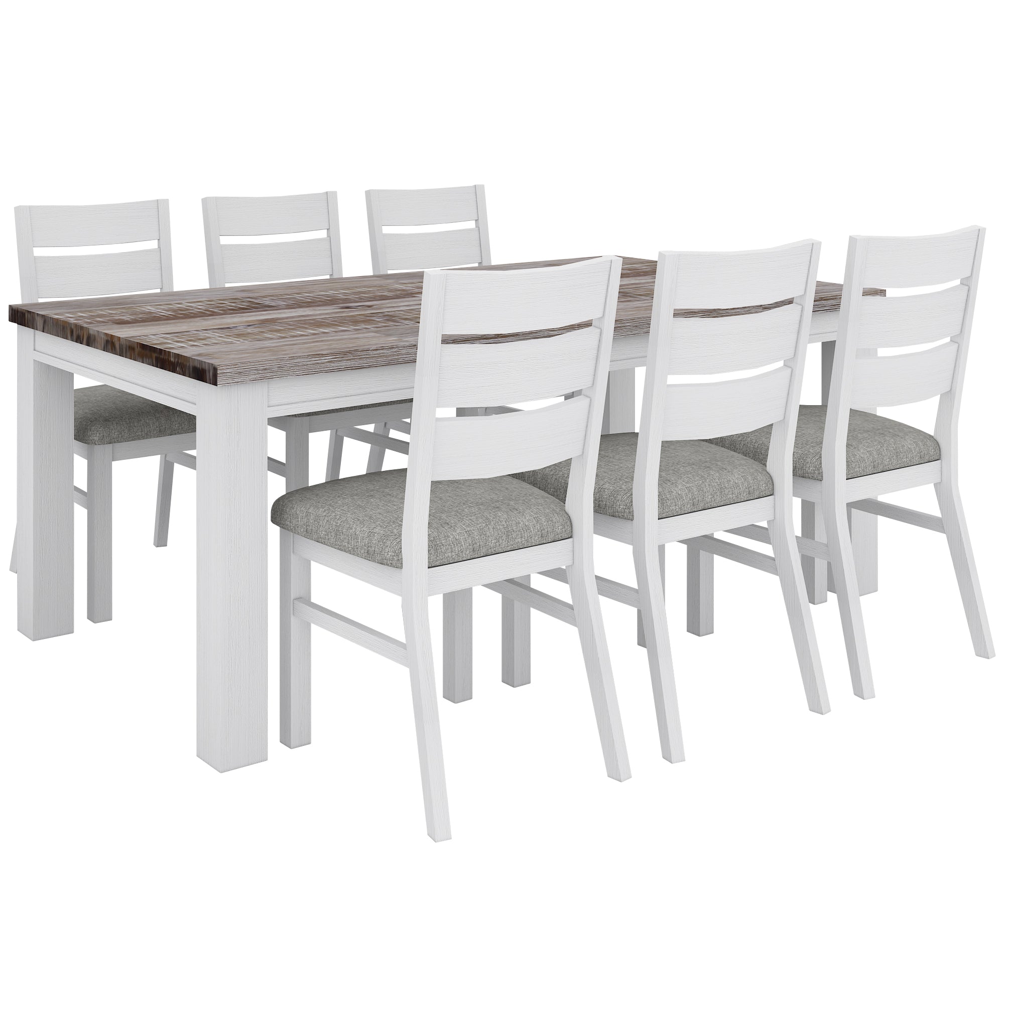 Plumeria Dining Chair Set of 4 Solid Acacia Wood Dining Furniture - White Brush Deals499