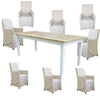 Lavasa 9pc Dining Set 210cm Mango Wood Table 8 French Provincial Carver Chair Deals499
