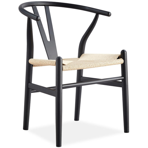 Anemone  Set of 2 Wishbone Dining Chair Beech Timber Replica Hans Wenger - Black Deals499