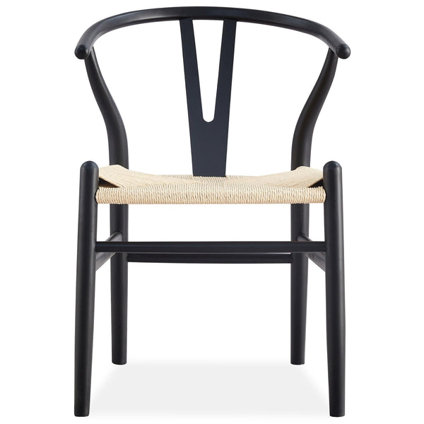 Anemone  Set of 6 Wishbone Dining Chair Beech Timber Replica Hans Wenger - Black Deals499
