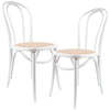 Azalea Arched Back Dining Chair 2 Set Solid Elm Timber Wood Rattan Seat - White Deals499