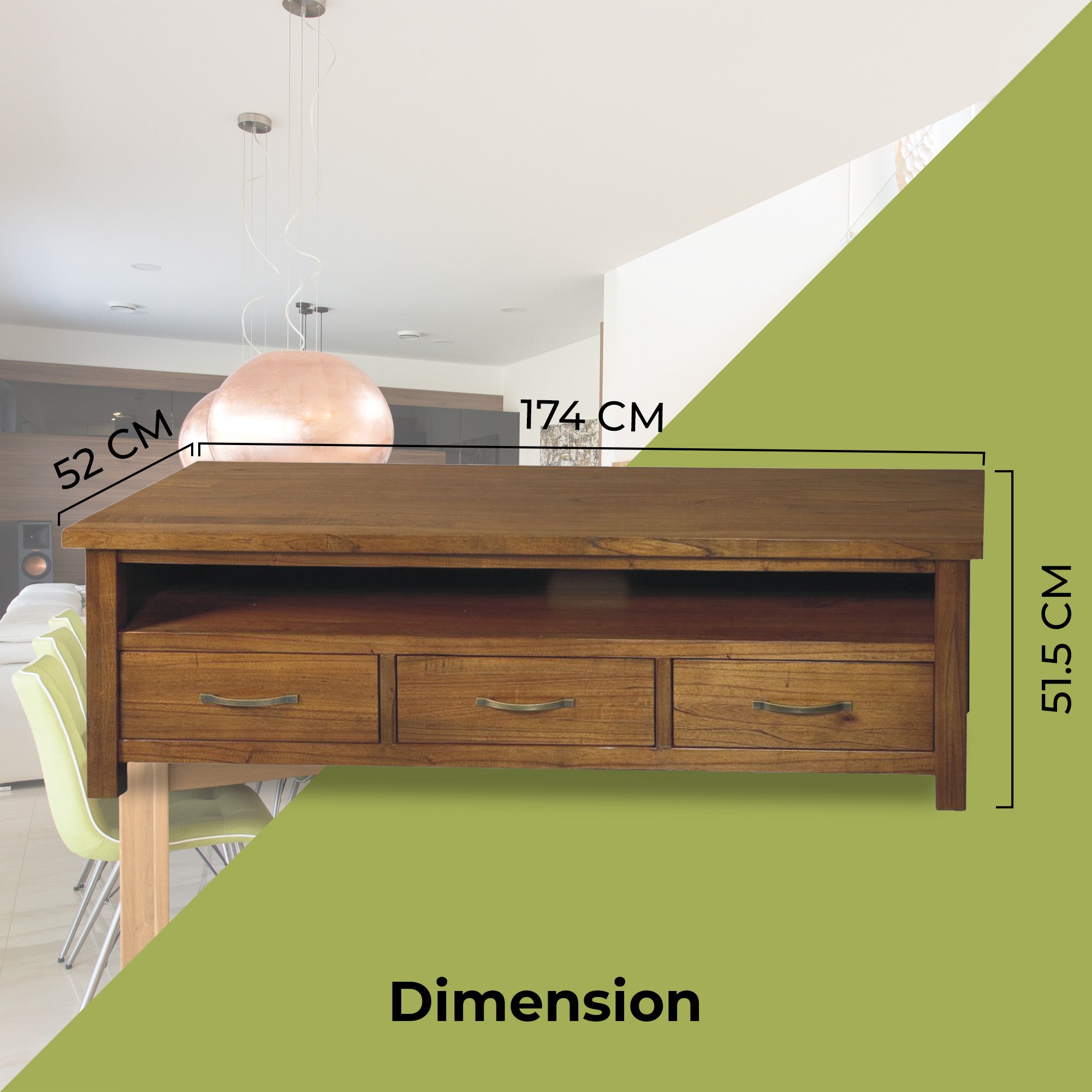 Birdsville ETU Entertainment TV Unit 174cm 3 Drawer Solid Mt Ash Wood - Brown Deals499