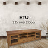 Birdsville ETU Entertainment TV Unit 223cm 2 Door 2 Drawer Mt Ash Wood - Brown Deals499