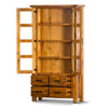 Teasel Display Unit Glass Door Bookcase Solid Pine Timber Wood - Rustic Oak Deals499