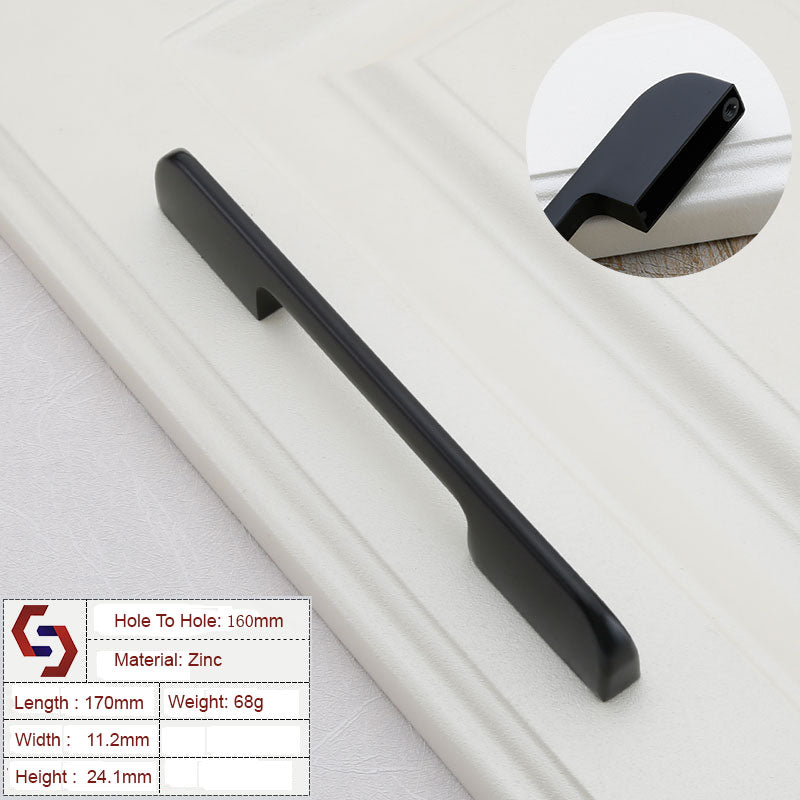 Zinc Kitchen Cabinet Handles Drawer Bar Handle Pull BLACK hole to hole size 160mm Deals499