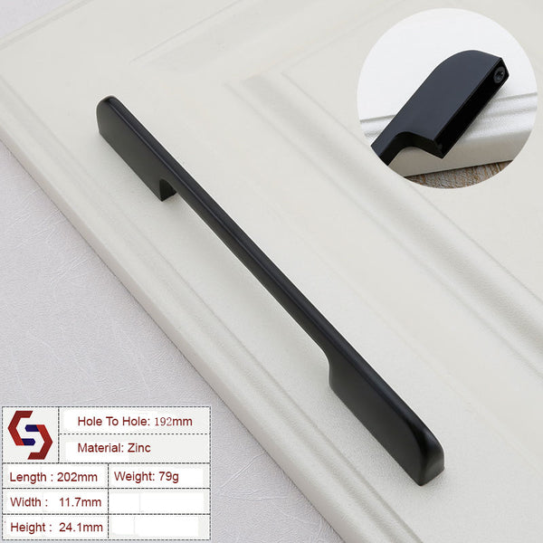 Zinc Kitchen Cabinet Handles Drawer Bar Handle Pull BLACK hole to hole size 192mm Deals499