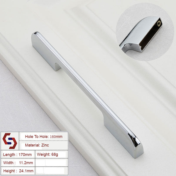 Zinc Kitchen Cabinet Handles Drawer Bar Handle Pull silver color hole to hole size 160mm Deals499