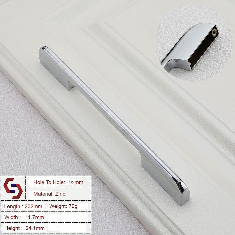 Zinc Kitchen Cabinet Handles Drawer Bar Handle Pull silver color hole to hole size 192mm Deals499