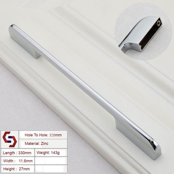 Zinc Kitchen Cabinet Handles Drawer Bar Handle Pull silver color hole to hole size 320mm Deals499
