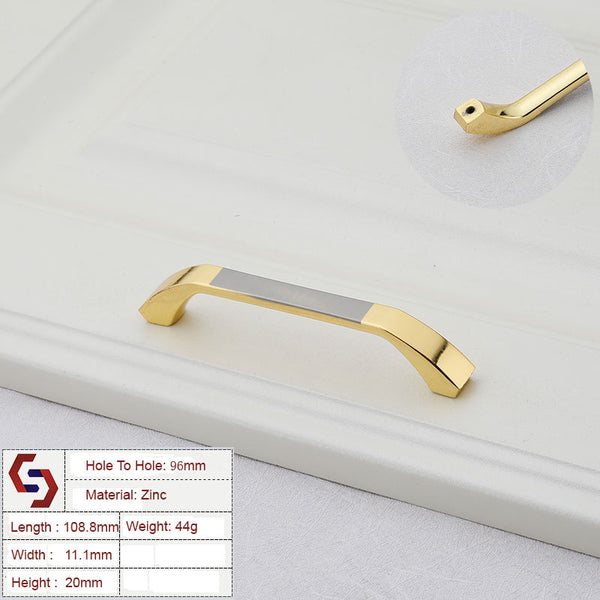 Zinc Kitchen Cabinet Handles Bar Drawer Handle Pull gold color hole to hole 96MM Deals499