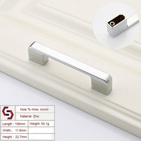 Zinc Kitchen Cabinet Handles Drawer Bar Handle Pull silver color hole to hole size 96mm Deals499