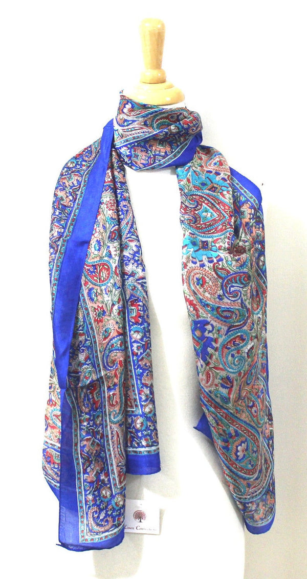 Linen Connections Silk Scarf Neck Wrap Head Scarf Indian Scarf Stol Winter Fashion Boho Paisley Handmade Vintag from Deals499 at Deals499