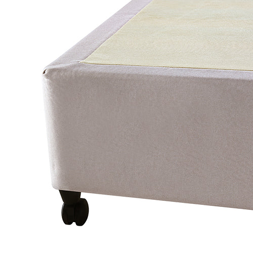 Mattress Base Ensemble Double Size Solid Wooden Slat in Beige with Removable Cover Deals499