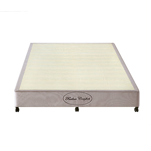 Mattress Base Ensemble Queen Size Solid Wooden Slat in Beige with Removable Cover Deals499