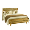 4 Pieces Bedroom Suite King Size in Solid Wood Antique Design Light Brown Bed, Bedside Table & Dresser Deals499