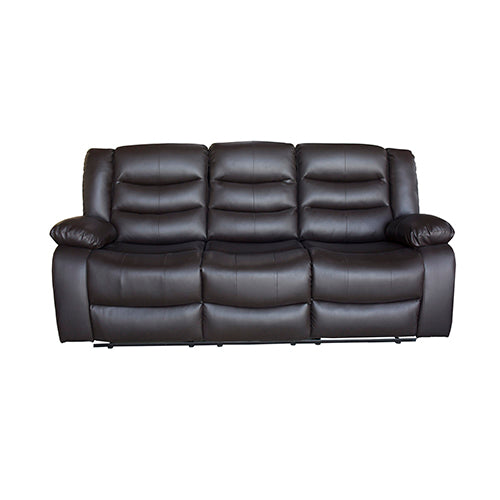 3+2+1 Seater Recliner Sofa In Faux Leather Lounge Couch in Brown Deals499