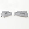 3+2 Seater Sofa Light Grey Fabric Lounge Set for Living Room Couch with Solid Wooden Frame Black Legs Deals499