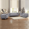 3+2+1 Seater Sofa Classic Button Tufted Lounge in Grey Velvet Fabric with Metal Legs Deals499
