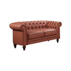 3+2+1 Seater Brown Sofa Lounge Chesterfireld Style Button Tufted in Faux Leather Deals499