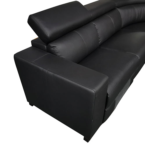 6 Seater Real Later sofa Black Color Lounge Set for Living Room Couch with Adjustable Headrest Deals499