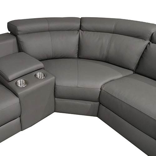 6 Seater Real Later sofa Grey Color Lounge Set for Living Room Couch with Adjustable Headrest Deals499