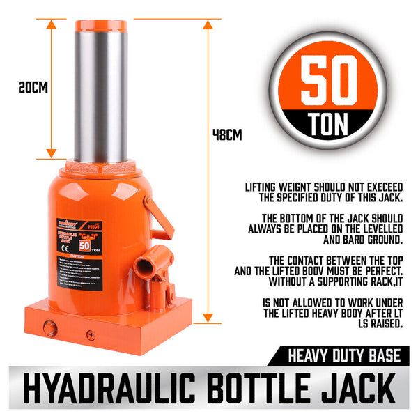 HEAVY DUTY 50 Ton Hydraulic Bottle Jack Metal Lift STEEL CAR VAN Color Random from Deals499 at Deals499