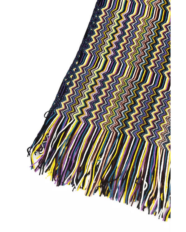 Fringed Geometric Fantasy Scarf with Multicolor Design One Size Women from Deals499 at Deals499