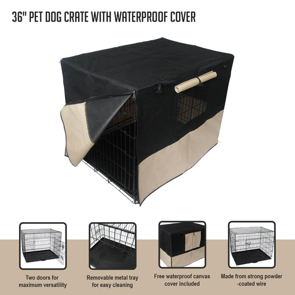 36" Pet Dog Crate with Waterproof Cover Deals499