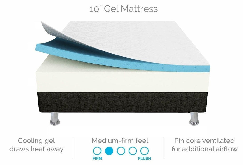 Palermo Single 25cm Gel Memory Foam Mattress - Dual-Layered - CertiPUR-US Certified Deals499