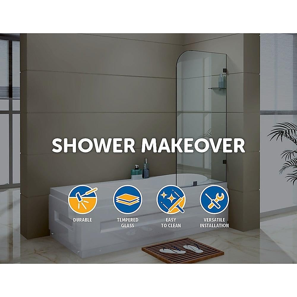 700 x 1450mm Frameless Bath Panel 10mm Glass Shower Screen By Della Francesca Deals499