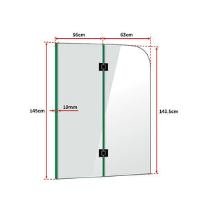 1200 x 1450mm Frameless Bath Panel 10mm Glass Shower Screen By Della Francesca Deals499