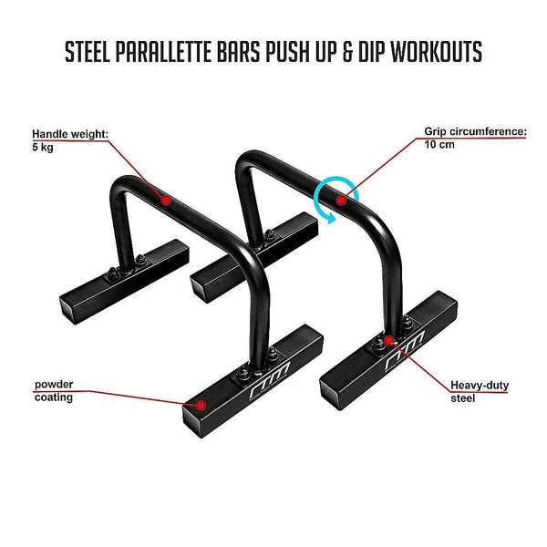 Steel Parallette Bars Push Up & Dip Workouts Deals499