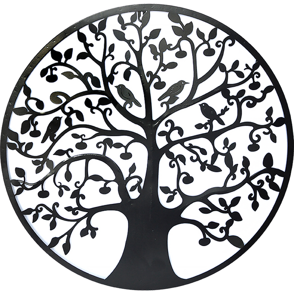 Black Tree of Life Wall Art Hanging Metal Iron Sculpture Garden 60cm Deals499