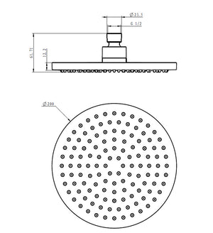 200mm Shower Head Round Chrome Showerhead Deals499