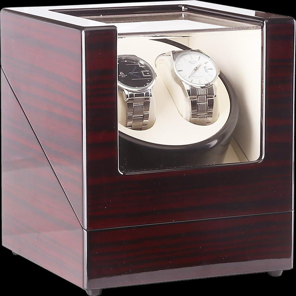 Automatic Dual Watch Winder Wood Display Box Case Motor Rotation Storage Deals499
