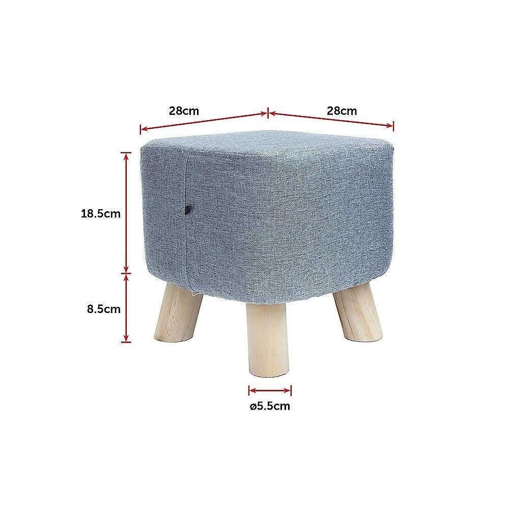 Fabric Ottoman Foot Stool Rest Pouffe Footstool Wood Storage Padded Seat Deals499