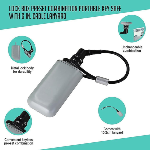 Lock Box Preset Combination Portable Key Safe with 6 in. Cable Lanyard Deals499