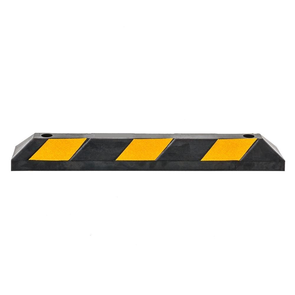 90cm Heavy Duty Rubber Curb Parking Guide Wheel Driveway Stopper Reflective Yellow Deals499