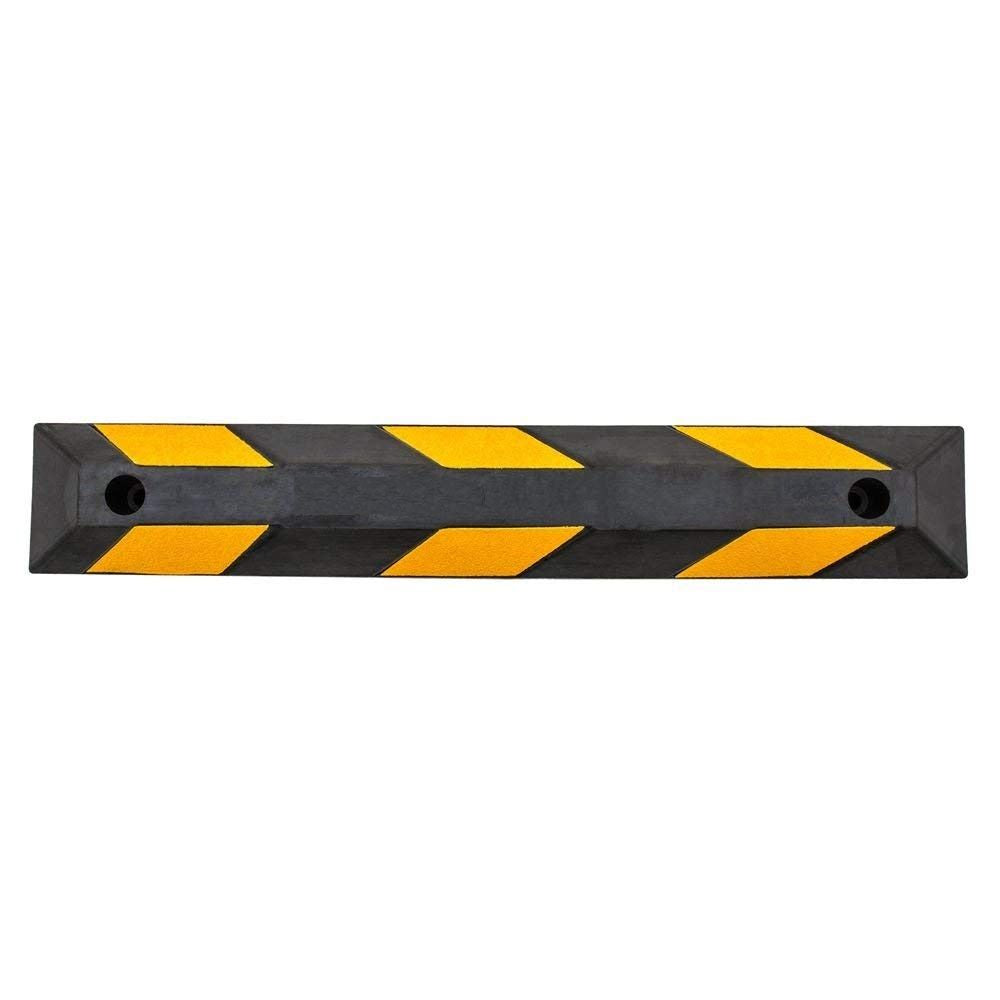 90cm Heavy Duty Rubber Curb Parking Guide Wheel Driveway Stopper Reflective Yellow Deals499