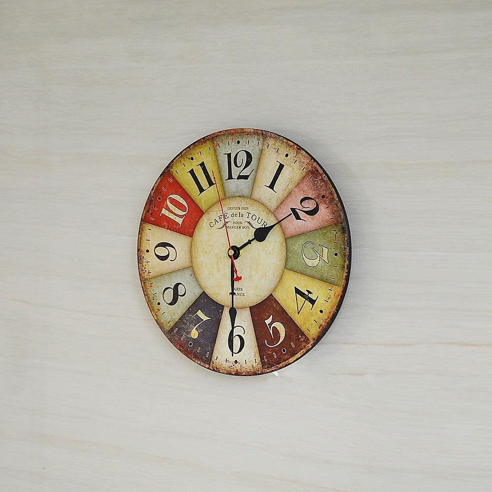 Large Colourful Wall Clock Kitchen  Office Retro Timepiece Deals499